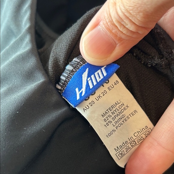 Black Ruffled One-Shoulder swimsuit resort vacation frilly comfy full coverage - Picture 4 of 5